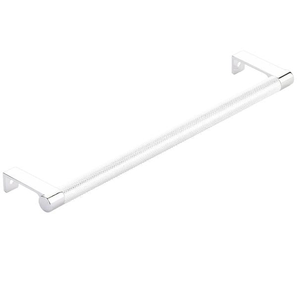 Emtek - Select Cabinet Edge Pull 10-1/4 Inch c-c, Round Edge Stem, Knurled Bar