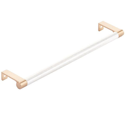 Emtek - Select Cabinet Edge Pull 10-1/4 Inch c-c, Round Edge Stem, Knurled Bar