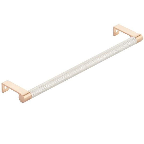 Emtek - Select Cabinet Edge Pull 10-1/4 Inch c-c, Round Edge Stem, Knurled Bar