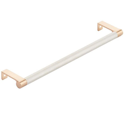 Emtek - Select Cabinet Edge Pull 10-1/4 Inch c-c, Round Edge Stem, Knurled Bar