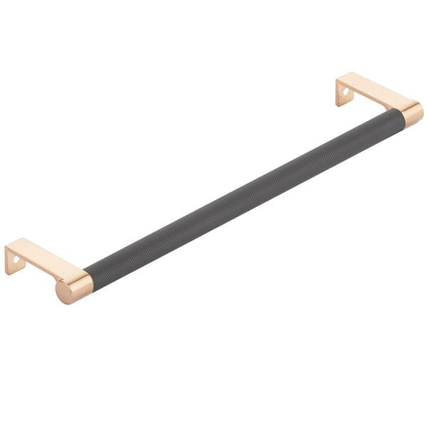 Emtek - Select Cabinet Edge Pull 10-1/4 Inch c-c, Round Edge Stem, Knurled Bar