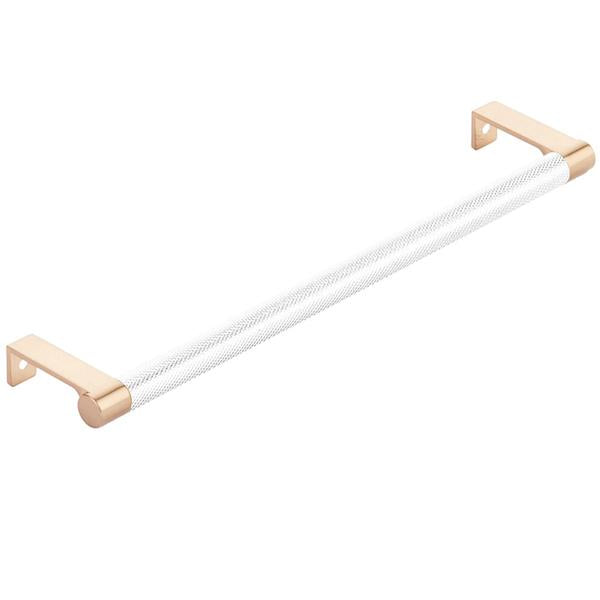 Emtek - Select Cabinet Edge Pull 10-1/4 Inch c-c, Round Edge Stem, Knurled Bar