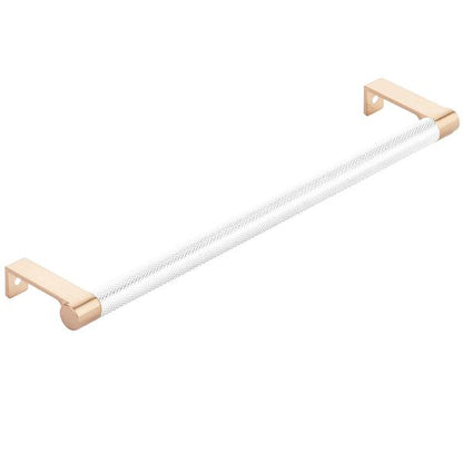 Emtek - Select Cabinet Edge Pull 10-1/4 Inch c-c, Round Edge Stem, Knurled Bar