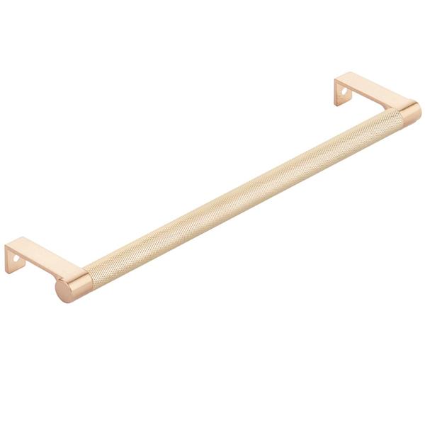Emtek - Select Cabinet Edge Pull 10-1/4 Inch c-c, Round Edge Stem, Knurled Bar