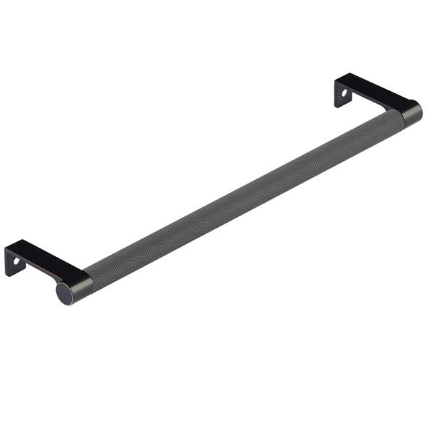 Emtek - Select Cabinet Edge Pull 10-1/4 Inch c-c, Round Edge Stem, Knurled Bar