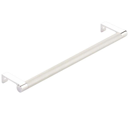 Emtek - Select Cabinet Edge Pull 10-1/4 Inch c-c, Round Edge Stem, Knurled Bar