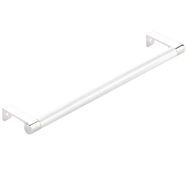 Emtek - Select Cabinet Edge Pull 10-1/4 Inch c-c, Round Edge Stem, Knurled Bar