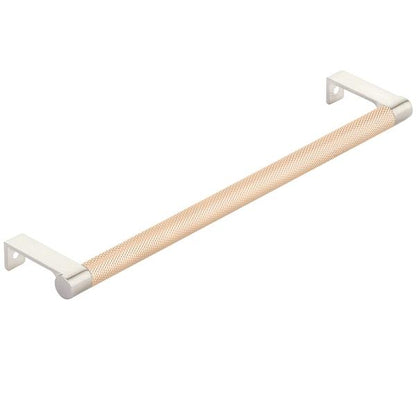 Emtek - Select Cabinet Edge Pull 10-1/4 Inch c-c, Round Edge Stem, Knurled Bar