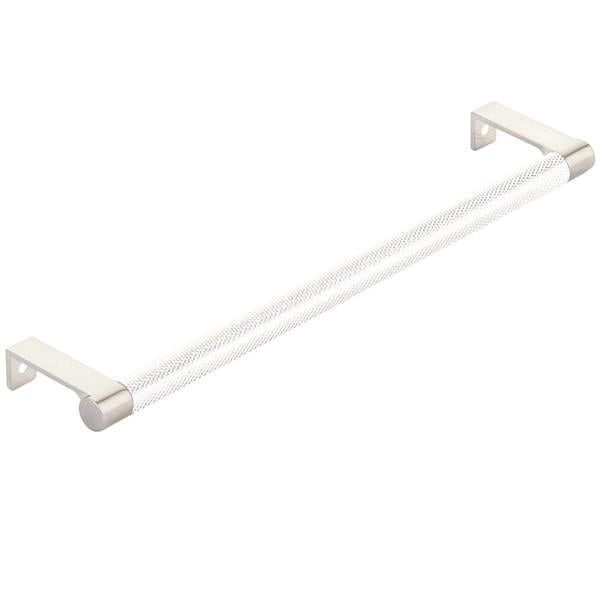 Emtek - Select Cabinet Edge Pull 10-1/4 Inch c-c, Round Edge Stem, Knurled Bar