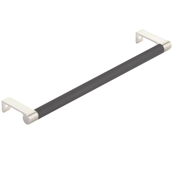 Emtek - Select Cabinet Edge Pull 10-1/4 Inch c-c, Round Edge Stem, Knurled Bar