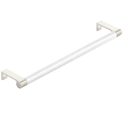 Emtek - Select Cabinet Edge Pull 10-1/4 Inch c-c, Round Edge Stem, Knurled Bar