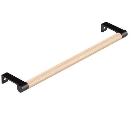 Emtek - Select Cabinet Edge Pull 10-1/4 Inch c-c, Round Edge Stem, Knurled Bar