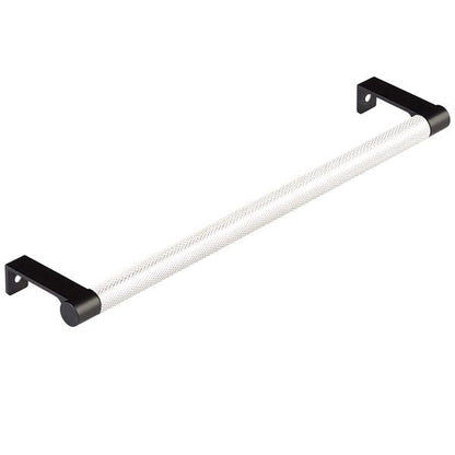 Emtek - Select Cabinet Edge Pull 10-1/4 Inch c-c, Round Edge Stem, Knurled Bar