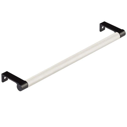 Emtek - Select Cabinet Edge Pull 10-1/4 Inch c-c, Round Edge Stem, Knurled Bar