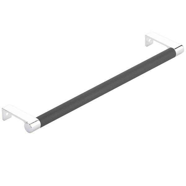Emtek - Select Cabinet Edge Pull 10-1/4 Inch c-c, Round Edge Stem, Knurled Bar