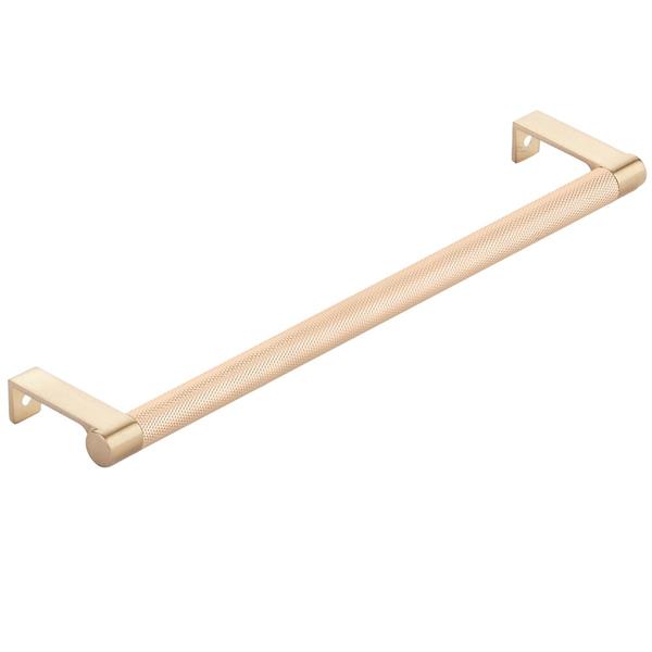 Emtek - Select Cabinet Edge Pull 10-1/4 Inch c-c, Round Edge Stem, Knurled Bar