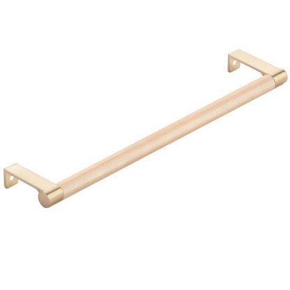 Emtek - Select Cabinet Edge Pull 10-1/4 Inch c-c, Round Edge Stem, Knurled Bar