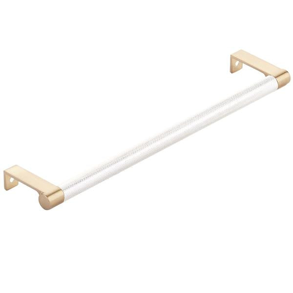 Emtek - Select Cabinet Edge Pull 10-1/4 Inch c-c, Round Edge Stem, Knurled Bar