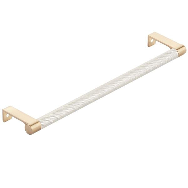 Emtek - Select Cabinet Edge Pull 10-1/4 Inch c-c, Round Edge Stem, Knurled Bar