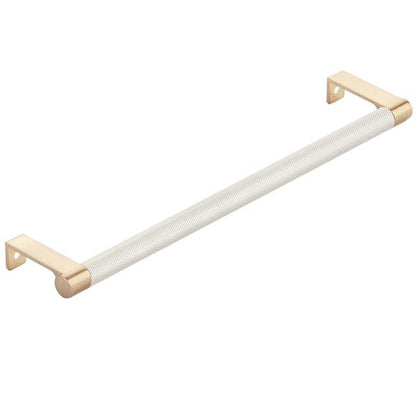 Emtek - Select Cabinet Edge Pull 10-1/4 Inch c-c, Round Edge Stem, Knurled Bar