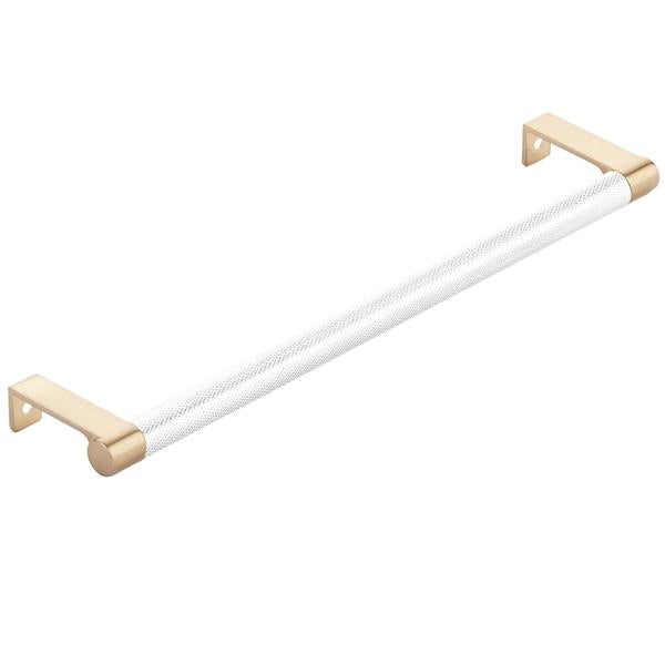 Emtek - Select Cabinet Edge Pull 10-1/4 Inch c-c, Round Edge Stem, Knurled Bar