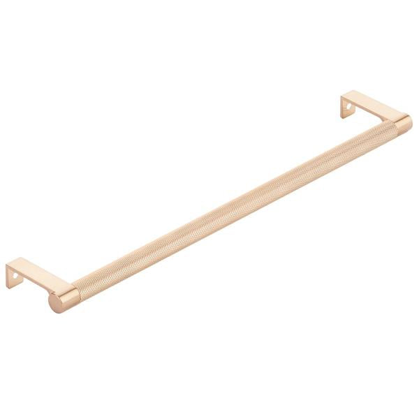 Emtek - Select Cabinet Edge Pull 12-1/4 Inch c-c, Round Edge Stem, Knurled Bar
