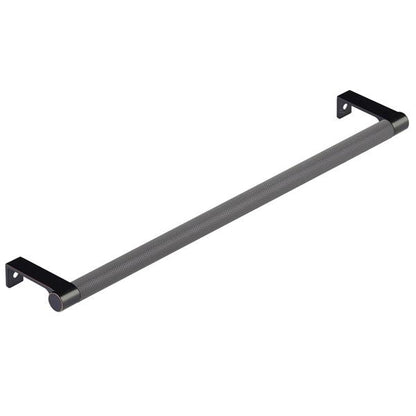 Emtek - Select Cabinet Edge Pull 12-1/4 Inch c-c, Round Edge Stem, Knurled Bar