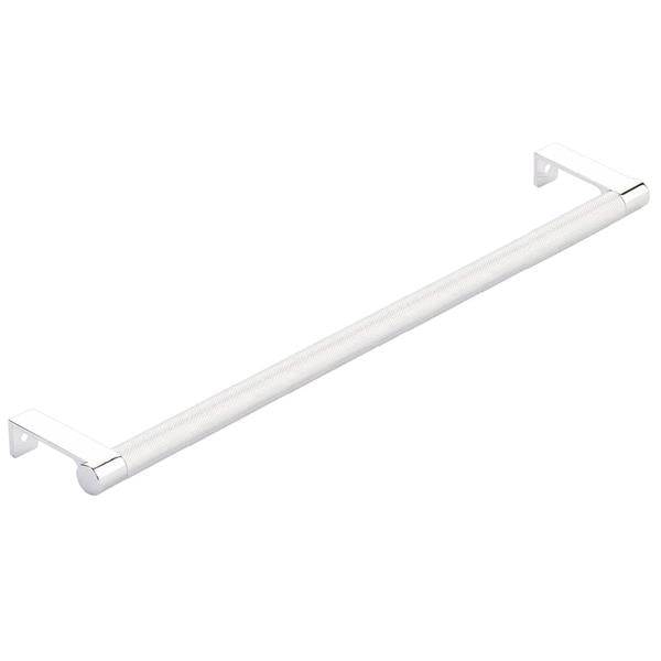 Emtek - Select Cabinet Edge Pull 12-1/4 Inch c-c, Round Edge Stem, Knurled Bar