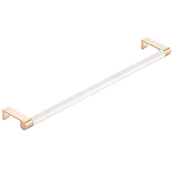 Emtek - Select Cabinet Edge Pull 12-1/4 Inch c-c, Round Edge Stem, Knurled Bar