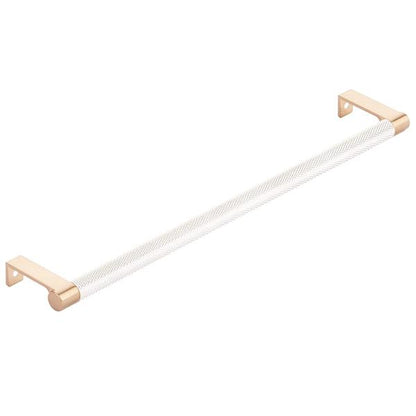 Emtek - Select Cabinet Edge Pull 12-1/4 Inch c-c, Round Edge Stem, Knurled Bar