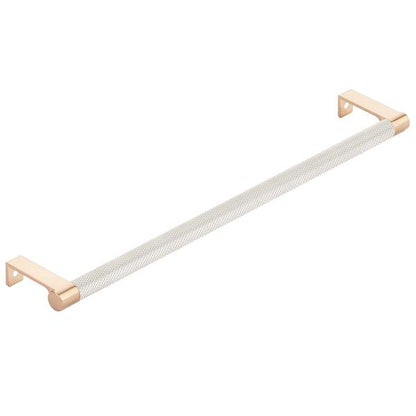 Emtek - Select Cabinet Edge Pull 12-1/4 Inch c-c, Round Edge Stem, Knurled Bar