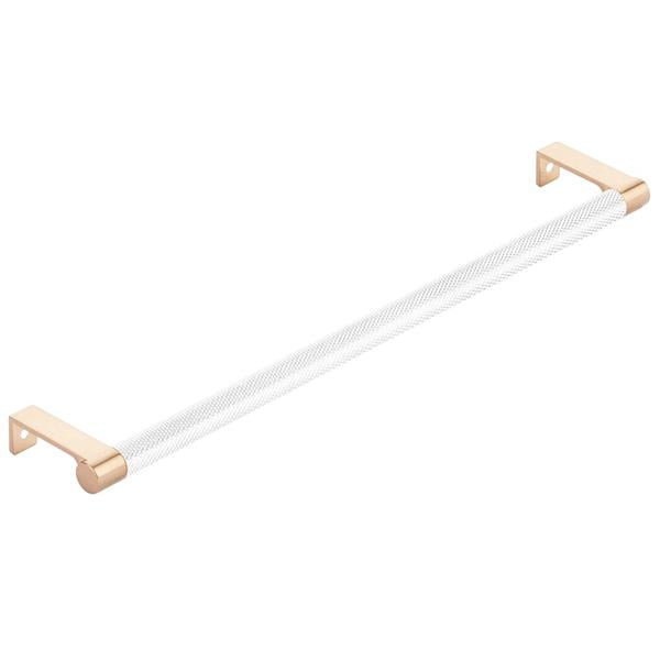 Emtek - Select Cabinet Edge Pull 12-1/4 Inch c-c, Round Edge Stem, Knurled Bar