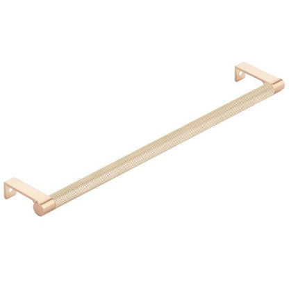 Emtek - Select Cabinet Edge Pull 12-1/4 Inch c-c, Round Edge Stem, Knurled Bar