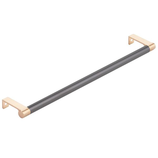 Emtek - Select Cabinet Edge Pull 12-1/4 Inch c-c, Round Edge Stem, Smooth Bar