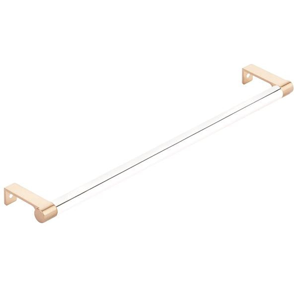 Emtek - Select Cabinet Edge Pull 12-1/4 Inch c-c, Round Edge Stem, Smooth Bar
