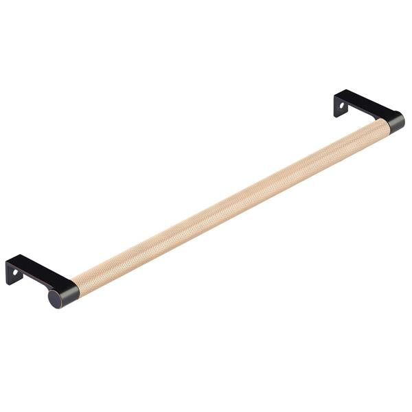 Emtek - Select Cabinet Edge Pull 12-1/4 Inch c-c, Round Edge Stem, Knurled Bar