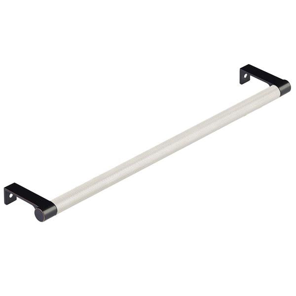 Emtek - Select Cabinet Edge Pull 12-1/4 Inch c-c, Round Edge Stem, Knurled Bar