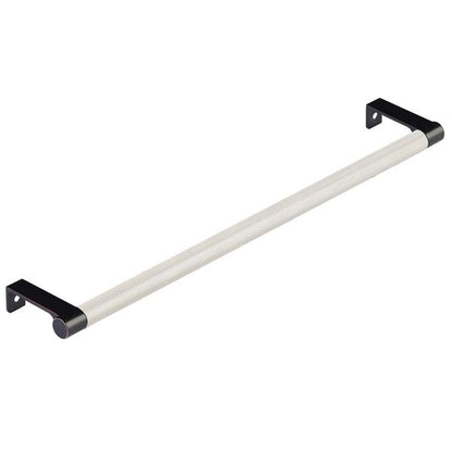 Emtek - Select Cabinet Edge Pull 12-1/4 Inch c-c, Round Edge Stem, Knurled Bar