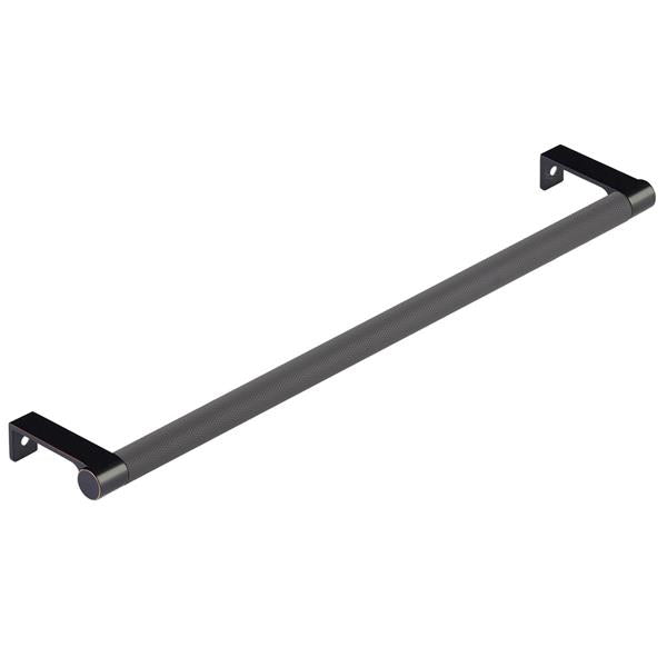 Emtek - Select Cabinet Edge Pull 12-1/4 Inch c-c, Round Edge Stem, Knurled Bar