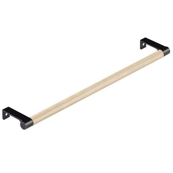 Emtek - Select Cabinet Edge Pull 12-1/4 Inch c-c, Round Edge Stem, Knurled Bar