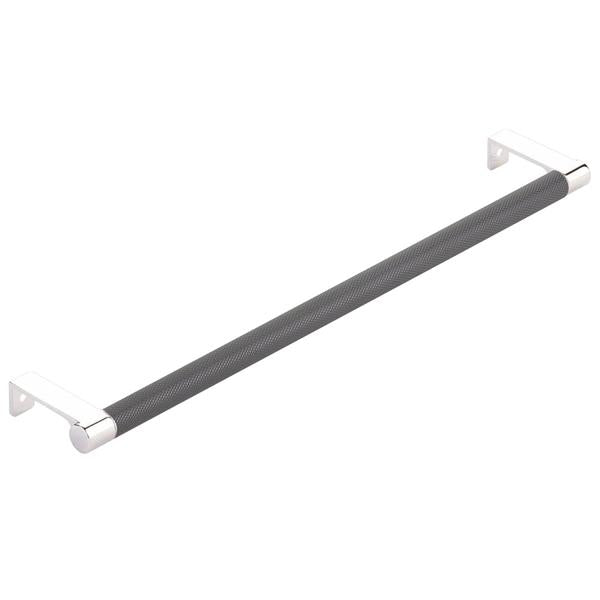 Emtek - Select Cabinet Edge Pull 12-1/4 Inch c-c, Round Edge Stem, Knurled Bar