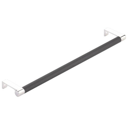 Emtek - Select Cabinet Edge Pull 12-1/4 Inch c-c, Round Edge Stem, Knurled Bar