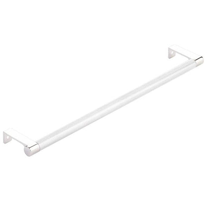 Emtek - Select Cabinet Edge Pull 12-1/4 Inch c-c, Round Edge Stem, Knurled Bar