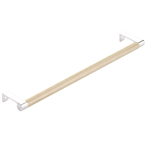 Emtek - Select Cabinet Edge Pull 12-1/4 Inch c-c, Round Edge Stem, Knurled Bar