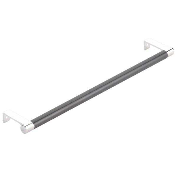 Emtek - Select Cabinet Edge Pull 12-1/4 Inch c-c, Round Edge Stem, Smooth Bar