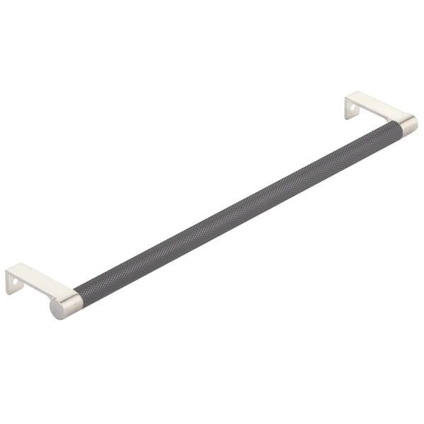 Emtek - Select Cabinet Edge Pull 12-1/4 Inch c-c, Round Edge Stem, Knurled Bar