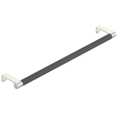 Emtek - Select Cabinet Edge Pull 12-1/4 Inch c-c, Round Edge Stem, Knurled Bar