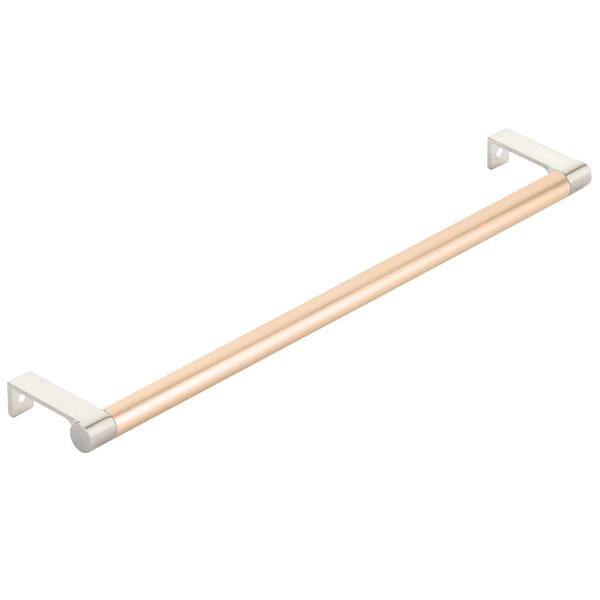 Emtek - Select Cabinet Edge Pull 12-1/4 Inch c-c, Round Edge Stem, Smooth Bar