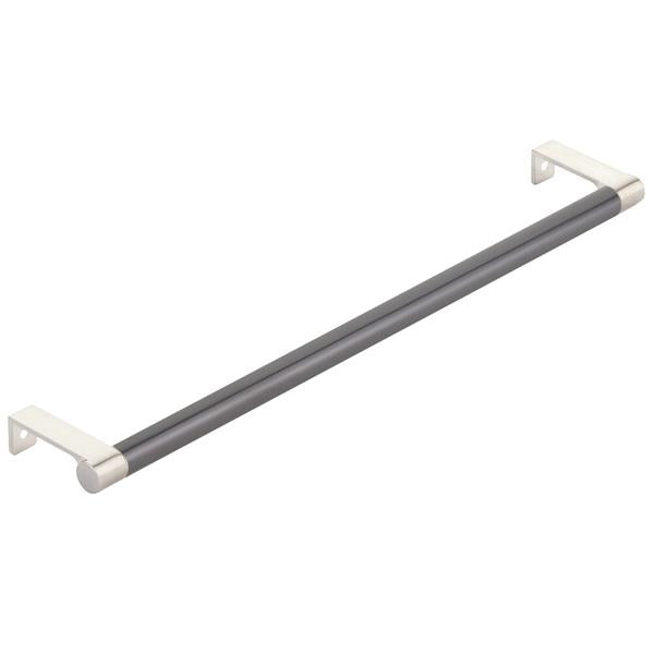 Emtek - Select Cabinet Edge Pull 12-1/4 Inch c-c, Round Edge Stem, Smooth Bar