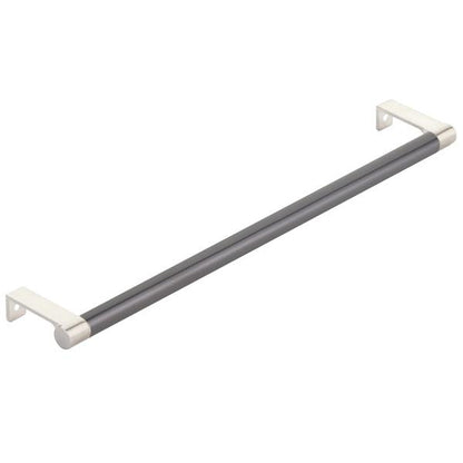 Emtek - Select Cabinet Edge Pull 12-1/4 Inch c-c, Round Edge Stem, Smooth Bar